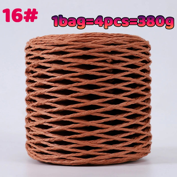 380g Bamboo Fiber Raffia Yarn – Straw Paper Yarn for Summer Hats, Bags & DIY Crafts