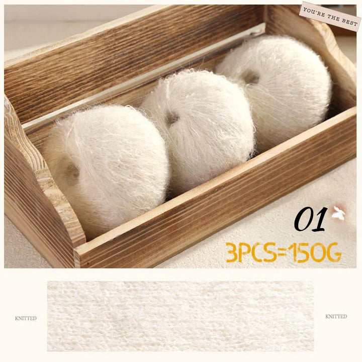 150g Premium Mohair Yarn – Tobacco Multi-Color Knitting Yarn (3 Pieces/Pack)