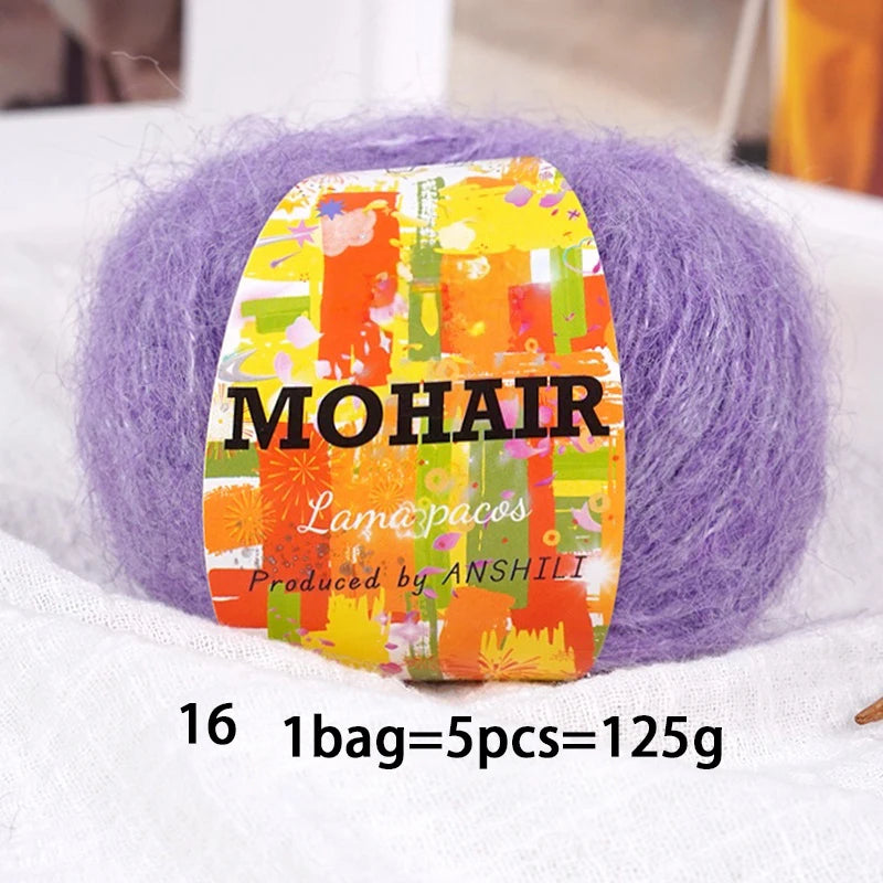 Colorful Long-Haired Mohair Yarn – Gradient Dyed Soft Knitting Yarn for Sweaters, Scarves, Hats & DIY Crafts