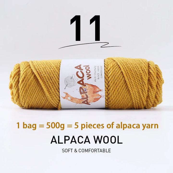 500g Thick Alpaca Wool Yarn Set (5 Skeins) – Soft Warm Knitting Yarn for Sweaters, Scarves, Hats & Winter Crafts