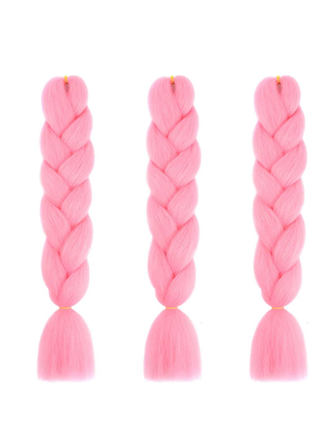 3 Packs 24 Inch Rainbow Braiding Hair Extensions – Ombre Synthetic Jumbo Braid Hair for Crochet Braids (Rose Red)