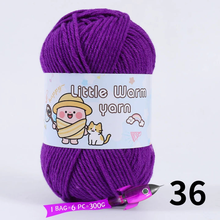 300g Medium-Thick Soft Yarn – DIY Hand-Knitting Yarn Balls for Sweaters, Hats & Crafts (6 Pieces / Pack)