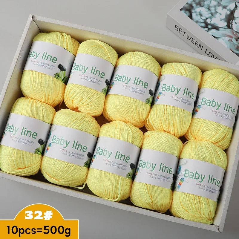 500g Soft Medium-Thick Knitting Yarn Set (10 Pieces) – Cozy Yarn for Sweaters, Hats, Scarves & Crochet Projects
