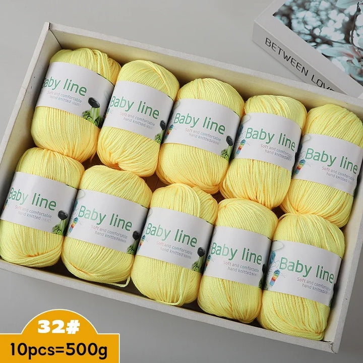 500g Soft Medium-Thick Knitting Yarn Set (10 Pieces) – Cozy Yarn for Sweaters, Hats, Scarves & Crochet Projects