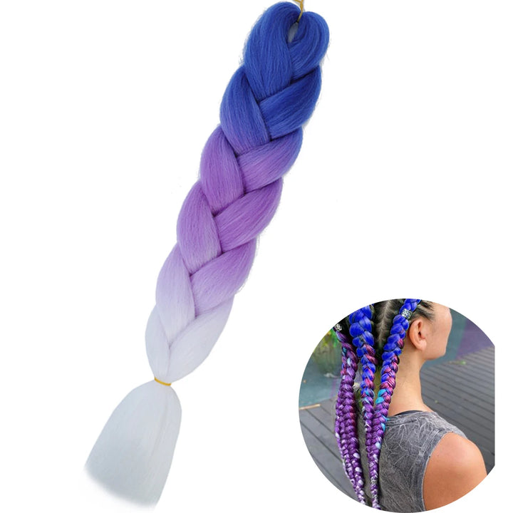24 Inch Synthetic Jumbo Braiding Hair – Heat Resistant Ombre Extensions