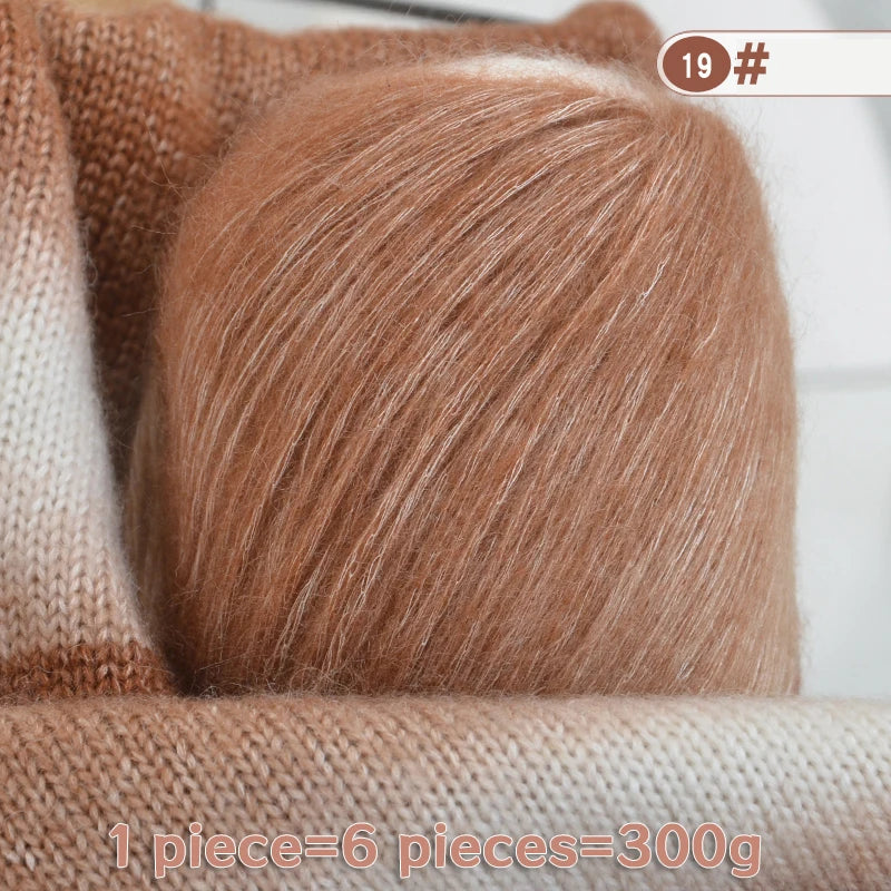 300g High-Quality Cashmere Yarn – Lightweight Multi-Color Yarn for Sweaters, Jackets, Scarves & Hats (6pcs Pack)