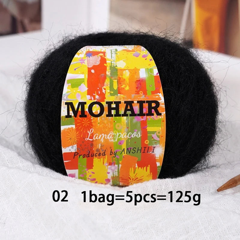 Colorful Long-Haired Mohair Yarn – Gradient Dyed Soft Knitting Yarn for Sweaters, Scarves, Hats & DIY Crafts