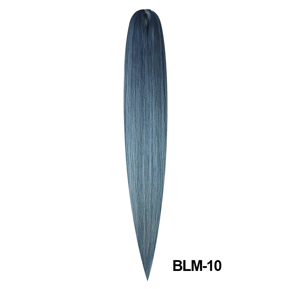 Blue hair extension labeled BLM-10 on a white background