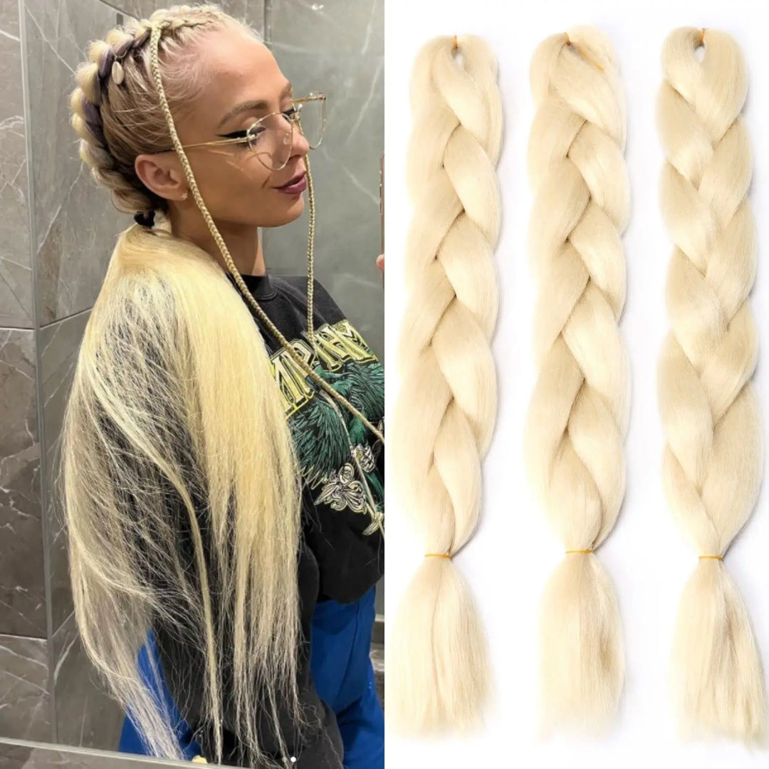 Synthetic African Ombre Braiding Hair – 3PCS Pre-Stretched High Temperature Fiber