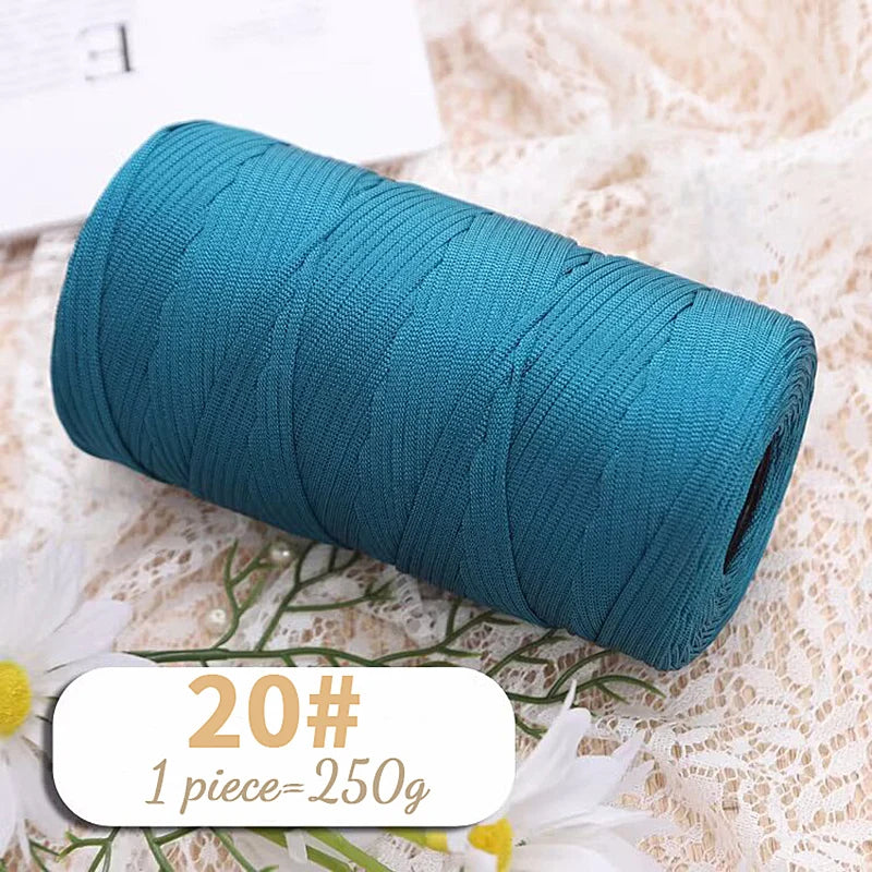 250g Lightweight Flat Ribbon Yarn – Hollow Crochet Yarn for Summer Hats, Bags & DIY Crafts