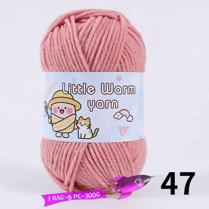 300g Medium-Thick Soft Yarn – DIY Hand-Knitting Yarn Balls for Sweaters, Hats & Crafts (6 Pieces / Pack)