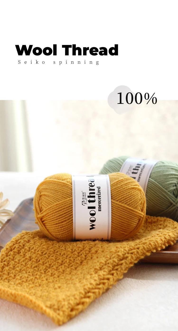 300g 100% Pure Wool Yarn (6 Pieces) – Soft Warm Knitting Yarn for Sweaters, Hats, Scarves & Winter DIY Projects