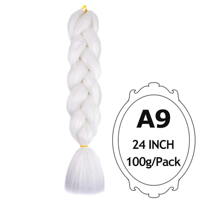 24" Pink Jumbo Braiding Hair – Yaki Texture Synthetic Bulk Extensions (Purple/Red/Green Options)