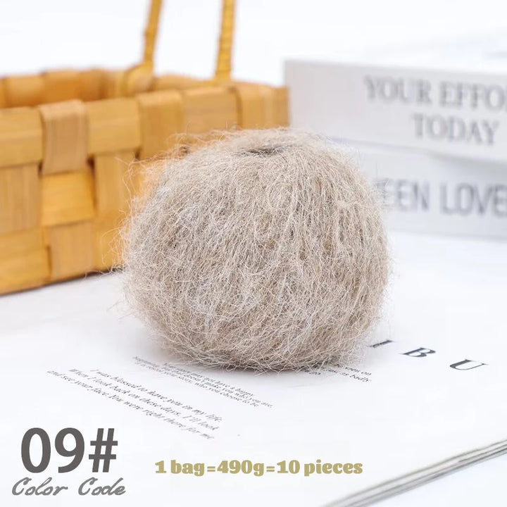 250g Long-Haired Mohair Yarn – Soft Fluffy Knitting Yarn for Sweaters, Scarves & Coats (10 Pieces/Bag)