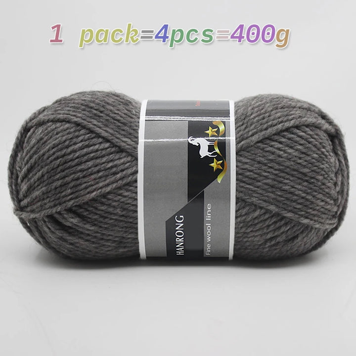 400g Thick Alpaca Wool Yarn – Chunky Knitting Yarn for Sweaters, Scarves, Hats & Coats (4 Skeins Pack)
