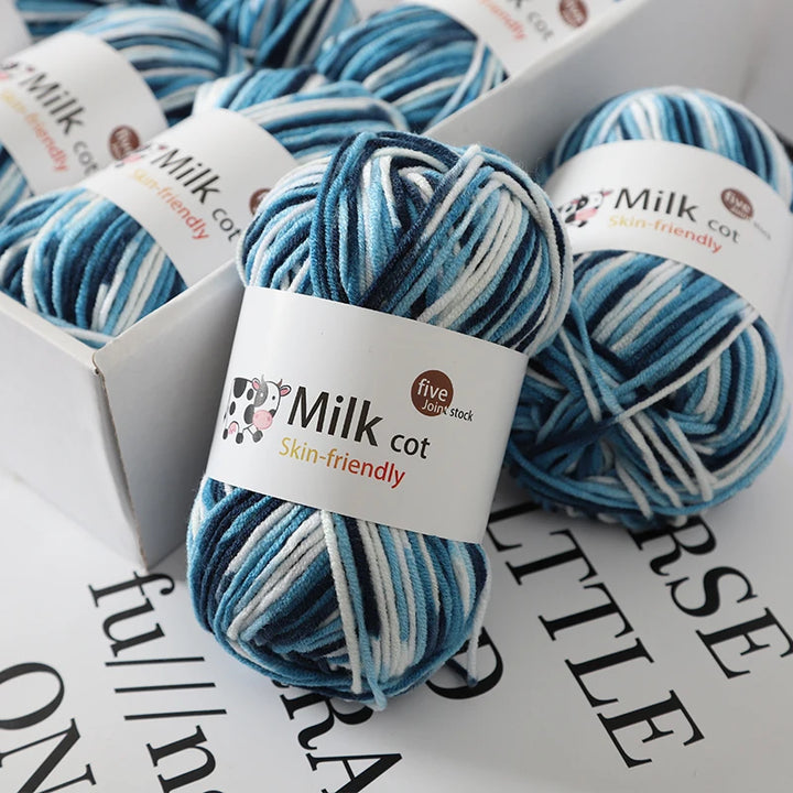 Colorful 5-Strand Gradient Yarn – Multi-Color Segment-Dyed Knitting Yarn for Sweaters, Hats, Scarves & DIY Crafts