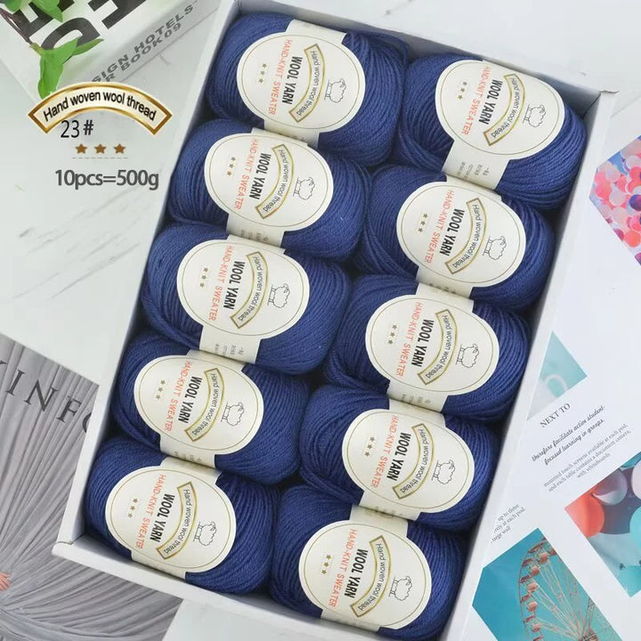 500g 2112 Medium-Fine Wool Yarn – Soft DIY Knitting Yarn for Sweaters, Jackets, Scarves, Hats & Handmade Crafts (10pcs Bag)