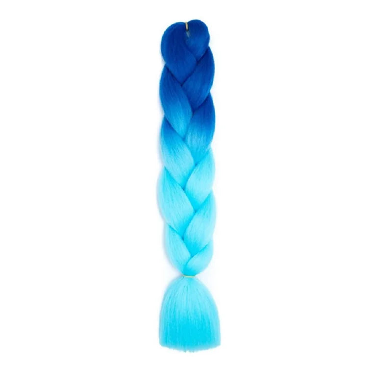 Synthetic 24-Inch Jumbo Braids Hair Extension – Afro Ombre Yaki Straight Crochet Hair