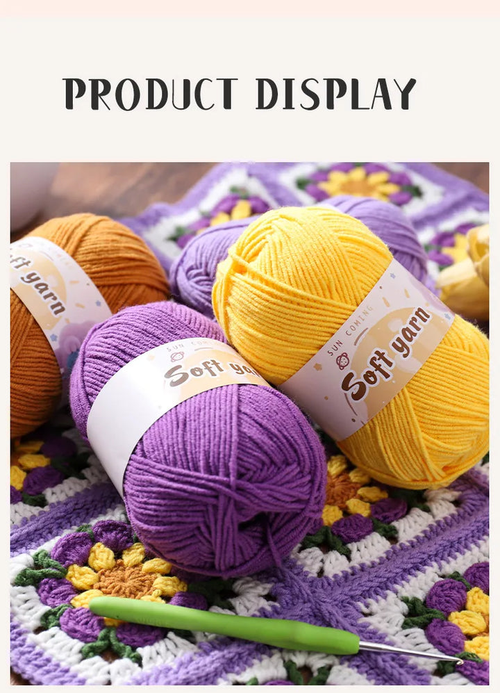 240g Medium-Thin Combed Yarn – Soft DIY Knitting & Crochet Yarn Balls (6 Pieces / Pack)