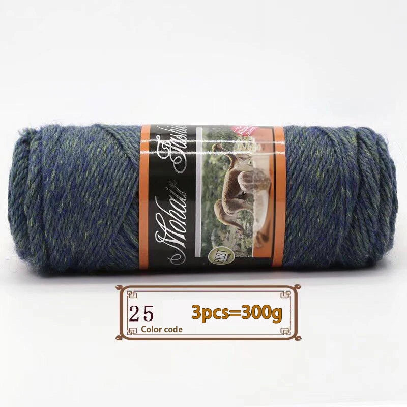 300g Colorful Mohair Alpaca Yarn – Soft Knitting Yarn for Sweaters, Scarves, Hats & DIY Crafts