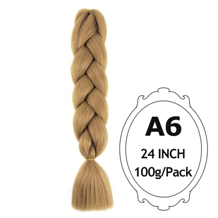 24" Pink Jumbo Braiding Hair – Yaki Texture Synthetic Bulk Extensions (Purple/Red/Green Options)