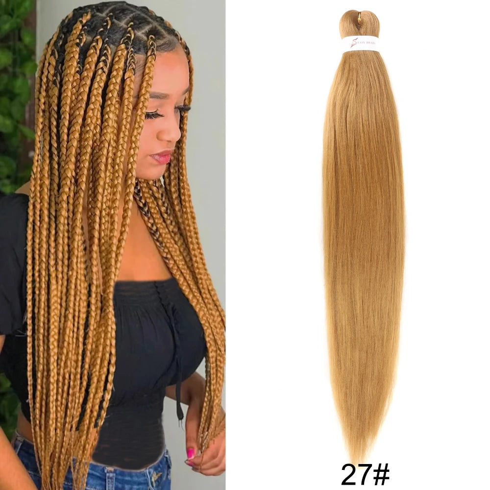 26 Inch Pre-Stretched Braiding Hair – Xpression-Style Smooth Yaki Straight Synthetic Extensions