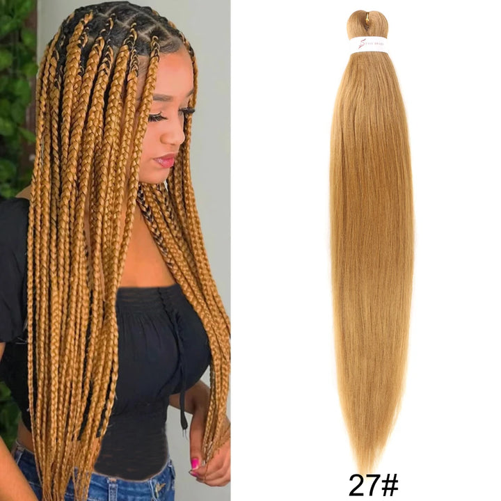 26 Inch Pre-Stretched Braiding Hair – Xpression-Style Smooth Yaki Straight Synthetic Extensions