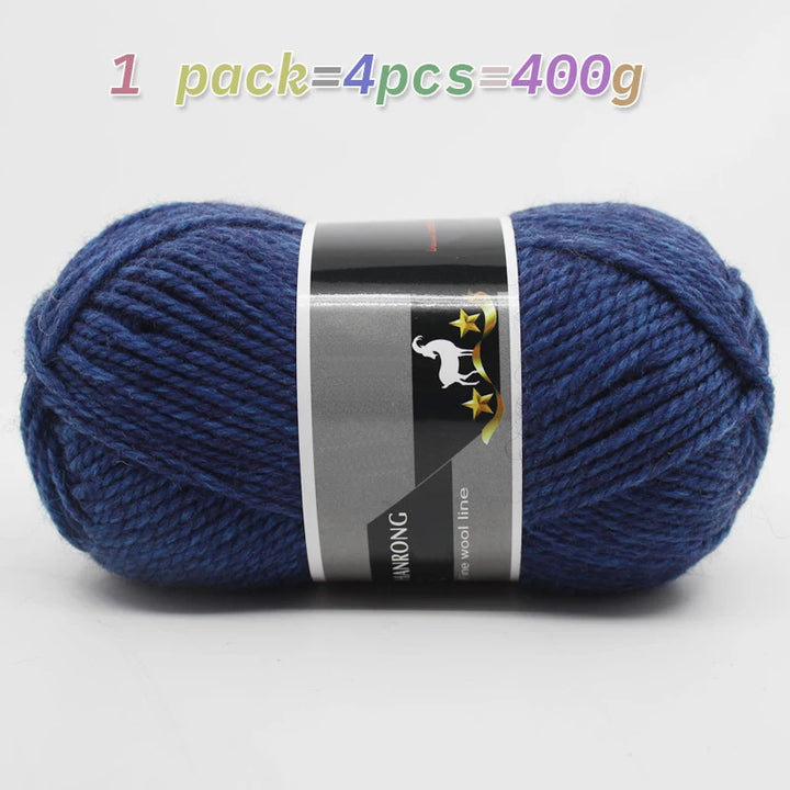 400g Thick Alpaca Wool Yarn – Chunky Knitting Yarn for Sweaters, Scarves, Hats & Coats (4 Skeins Pack)