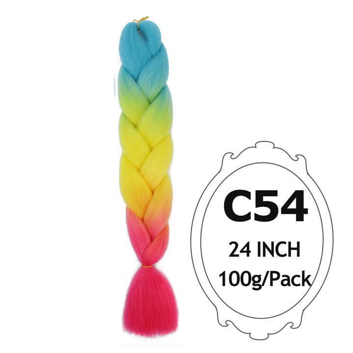 Ombre Braiding Hair 24 Inch – Colorful Jumbo Synthetic Braiding Hair Extensions for Women (Purple, Pink, White, Red, Blue)