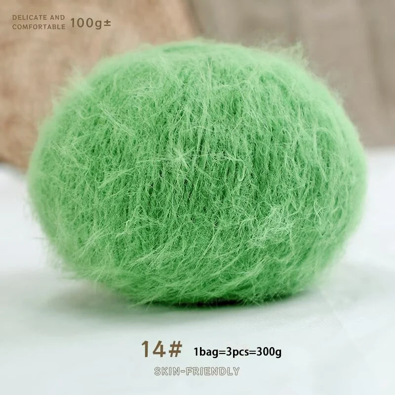 Long-Haired Solid Color Snowflake Yarn – Soft, Skin-Friendly Yarn for Sweaters, Scarves & DIY Crafts (3pcs, 300g)