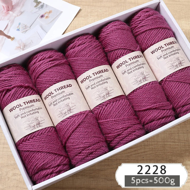 500g Thick Alpaca Wool Yarn – 245 Needle Knitting Yarn for Sweaters, Jackets & Accessories