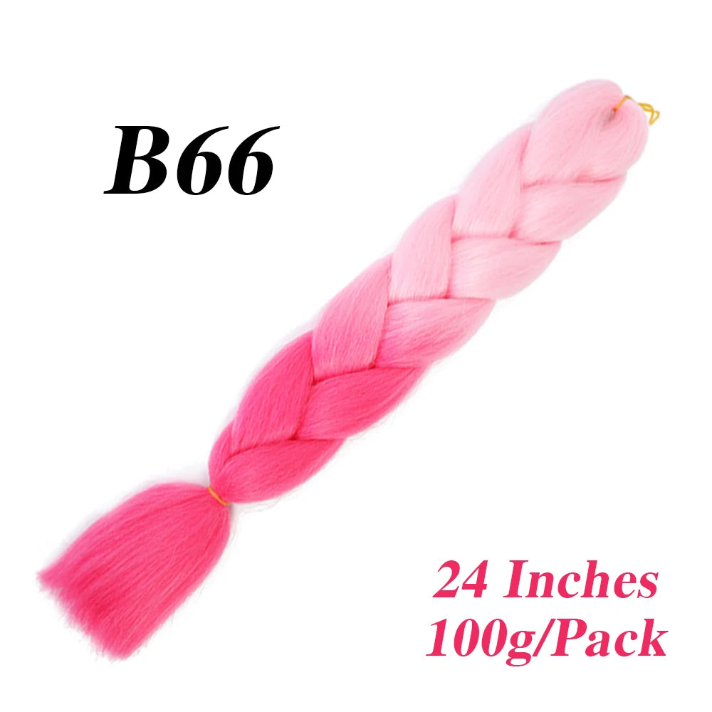 24 Inch Jumbo Braiding Hair – Afro Ombre Synthetic Extensions for Children’s Braids (100g) 33