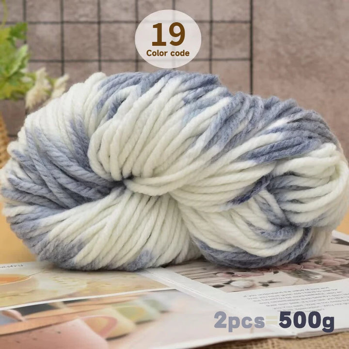 500g Extra Thick Polyester Yarn (2 Skeins) – Chunky Knitting Yarn for Sweaters, Hats, Cushions & DIY Crafts