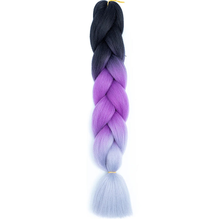 24 Inch Jumbo Box Braids Extensions – Synthetic Braiding Hair for Children (Pink, Purple, Yellow, Gray)