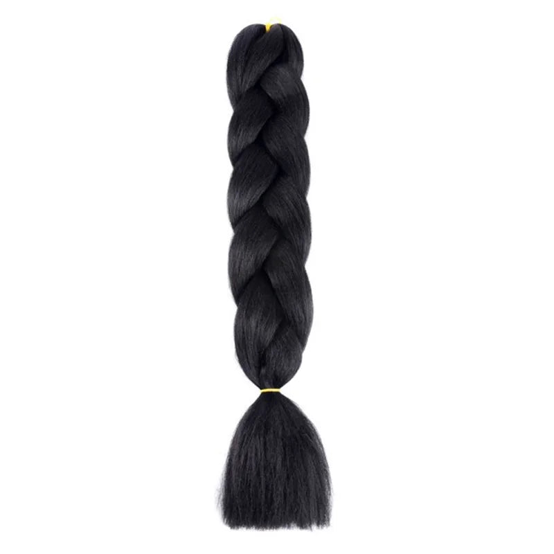 24 Inch Synthetic Jumbo Braiding Hair – Yaki Straight Box Braid Extensions for Dreadlocks & Twists