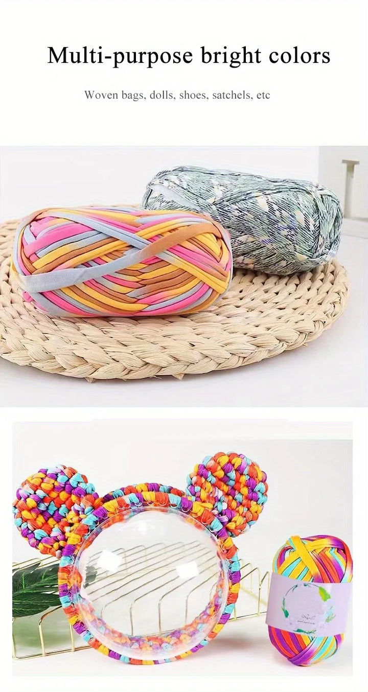 3PC 300g Thick Fabric Yarn – Soft Colored DIY Yarn for Carpets, Bags, Toys & Slippers