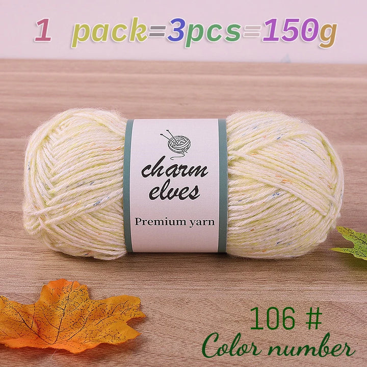 150g Colorful Dot Spray Yarn – Medium-Thick Cotton Yarn for Hand-Knitting (3 Pcs / Pack)