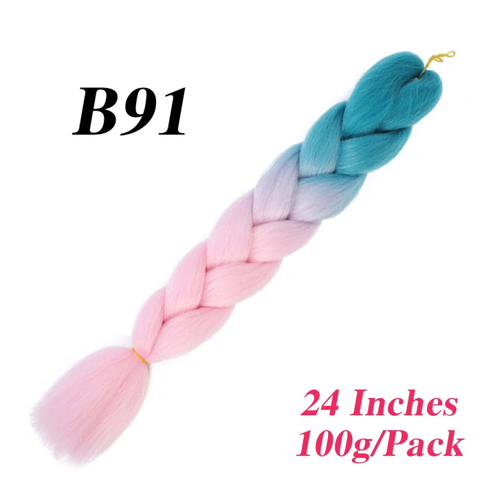 24 Inch Jumbo Braiding Hair – Afro Ombre Synthetic Extensions for Children’s Braids (100g) 33