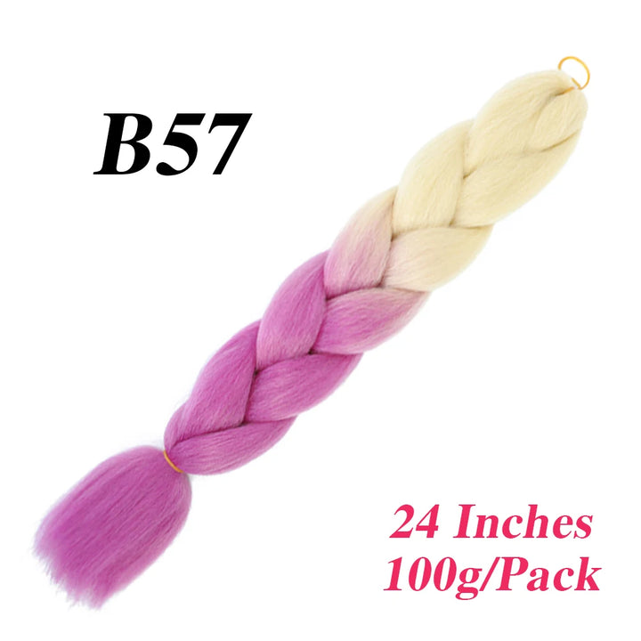 24 Inch Jumbo Braiding Hair – Afro Ombre Synthetic Extensions for Children’s Braids (100g) 33