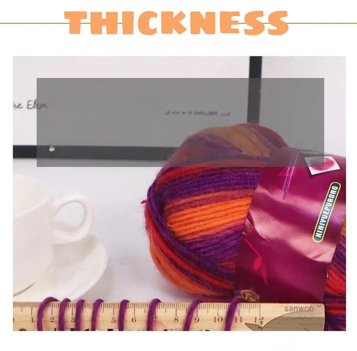 300g Gradient Long-Section Dyed Wool Yarn Set (3 Pieces) – Soft Hand-Knitting Yarn for Sweaters, Shawls, Hats & Scarves