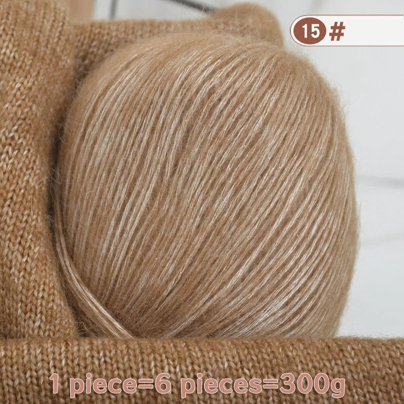 300g High-Quality Cashmere Yarn – Lightweight Multi-Color Yarn for Sweaters, Jackets, Scarves & Hats (6pcs Pack)