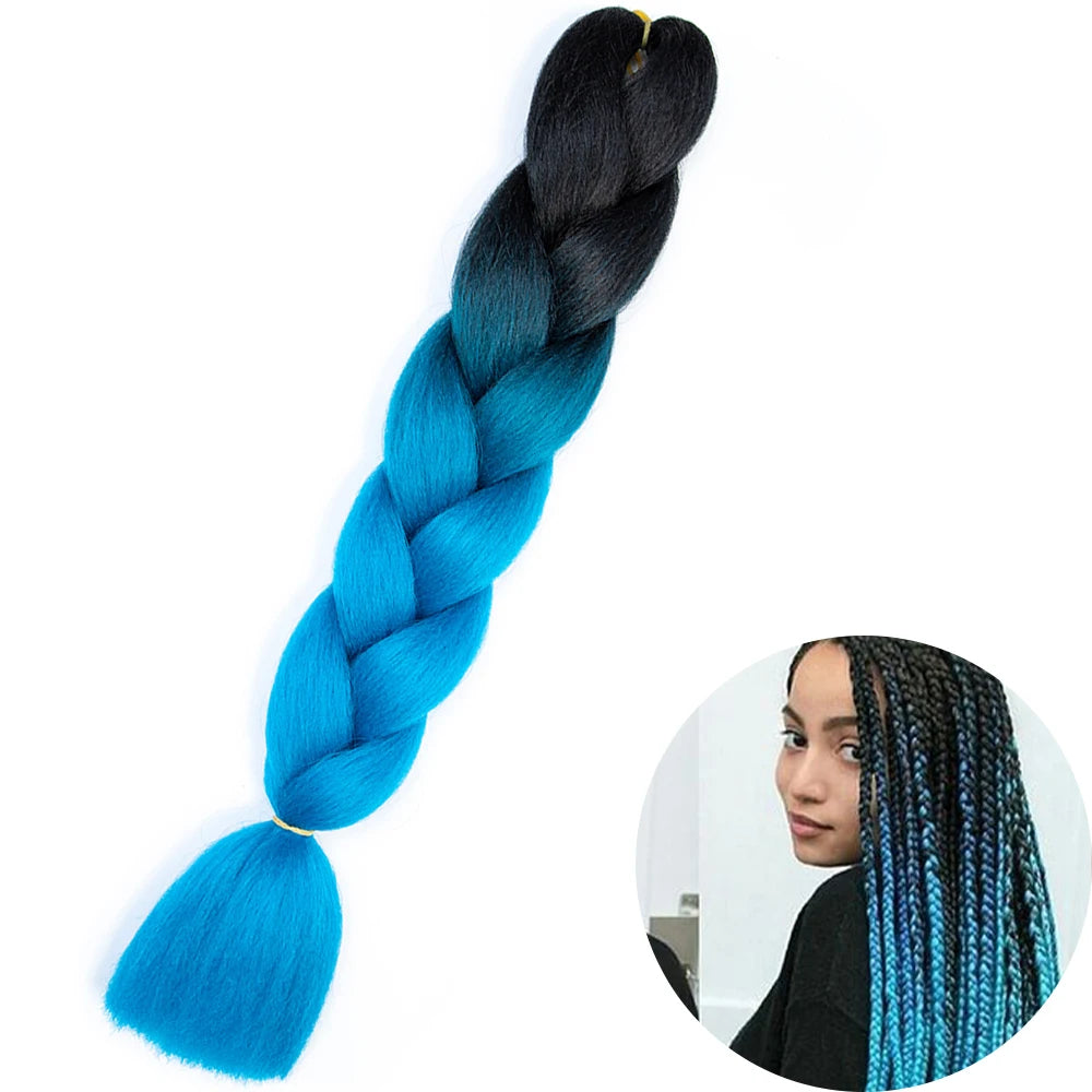 24 Inch Synthetic Jumbo Braiding Hair – Heat Resistant Ombre Extensions