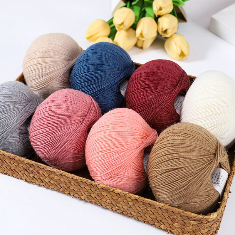 300g 100% Fine Wool Yarn Set – Soft Knitting Yarn for Sweaters, Scarves, Hats & DIY Crafts (6pcs Pack)