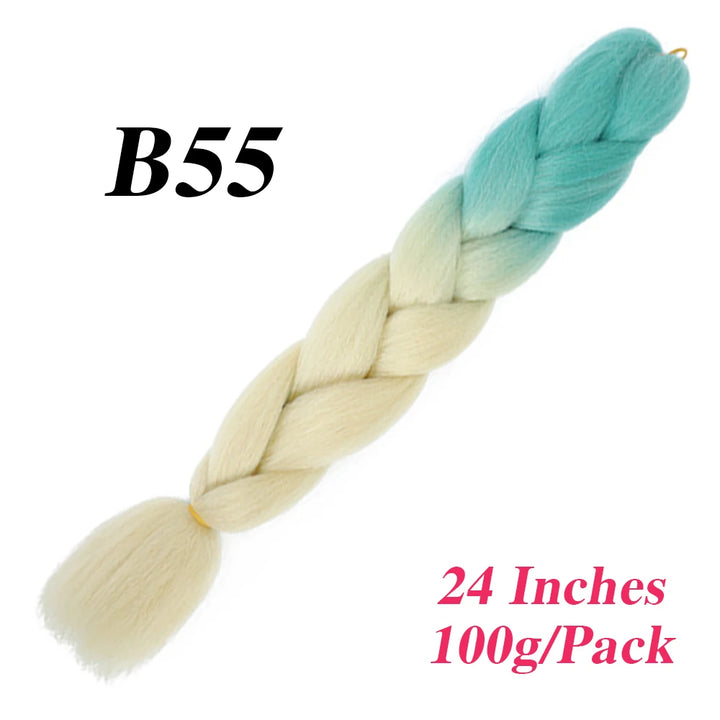 24 Inch Jumbo Braiding Hair – Afro Ombre Synthetic Extensions for Children’s Braids (100g) 33