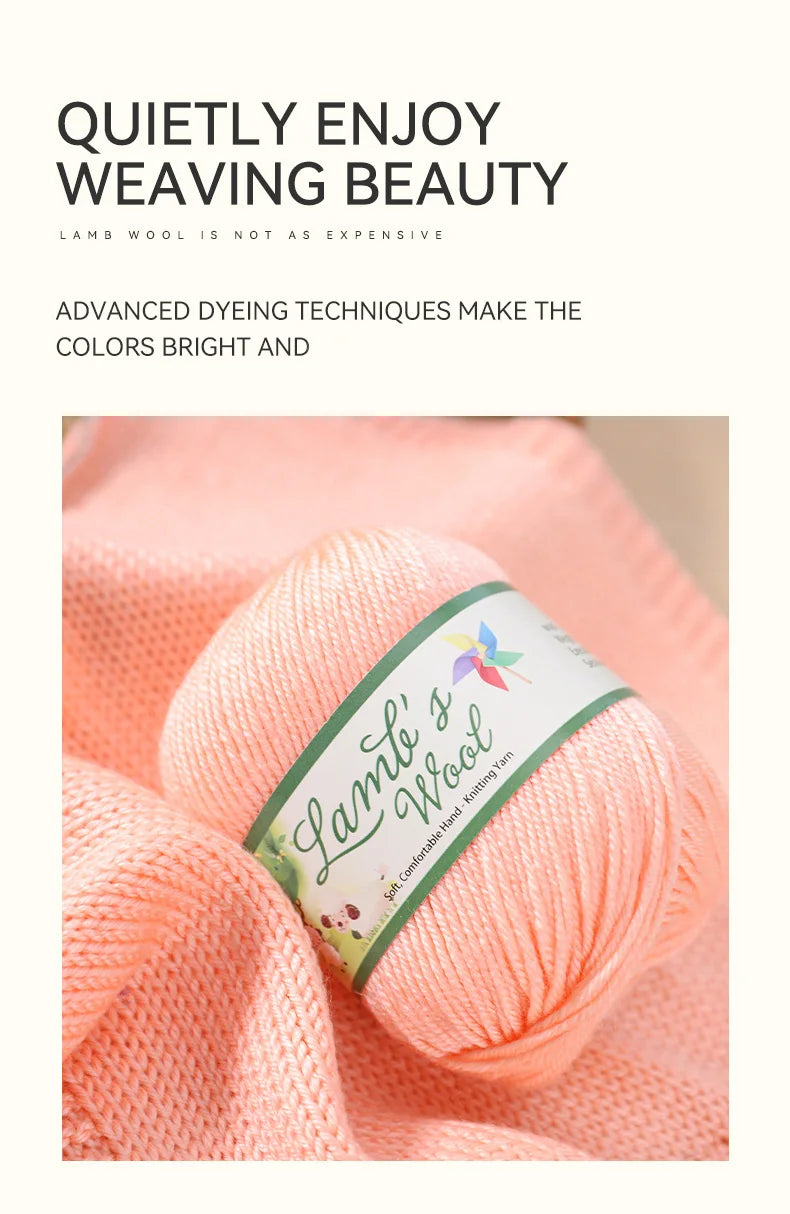Very Soft Lamb Wool Yarn – Medium-Thick High-Quality Wool for Knitting Sweaters, Scarves & Accessories