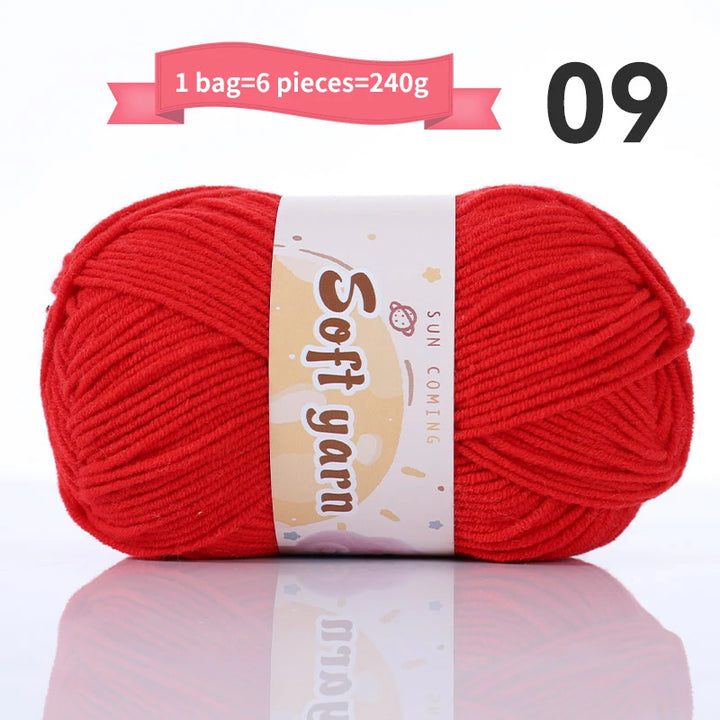 240g Medium-Thin Combed Yarn – Soft DIY Knitting & Crochet Yarn Balls (6 Pieces / Pack)