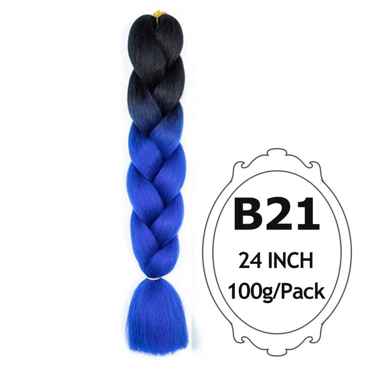 24" Pink Jumbo Braiding Hair – Yaki Texture Synthetic Bulk Extensions (Purple/Red/Green Options)