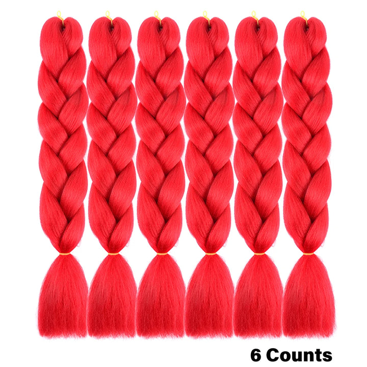 Rainbow Pre-Stretched Braiding Hair – Jumbo Box Braids High-Temperature Synthetic Extensions (6 Packs)