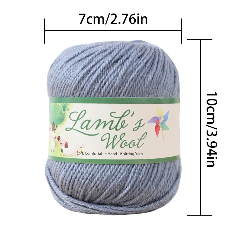 Very Soft Lamb Wool Yarn – Medium-Thick High-Quality Wool for Knitting Sweaters, Scarves & Accessories