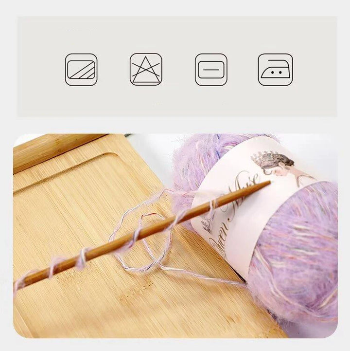 400g Multicolored Rainbow Alpaca Mohair Yarn – Soft Fluffy Knitting Yarn for Sweaters & Shawls (8 Pieces/Bag)